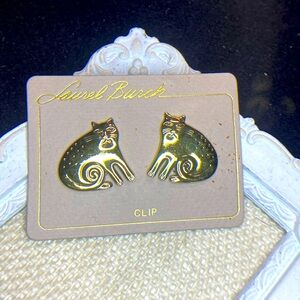 Vintage LAUREL BURCH Gold-tone CLIP Earrings on original packaging